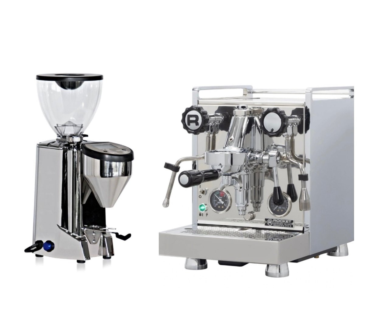 Rocket Mozzafiato Crono V and Rocket Fausto Grinder (Bundle) - Café Liégeois